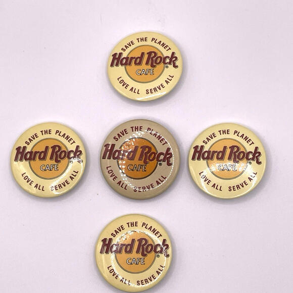 Other - Vintage Hard Rock Cafe Pin Back Buttons LOT of 5